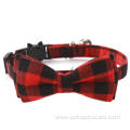 Multicolor Plaid Printing Removable Bow Tie Cat Collar